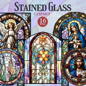 Clipart di vetro colorato, Chiesa cattolica, Clipart religioso, Icona cristiana, Icone cattoliche digitali, Finestra gotica