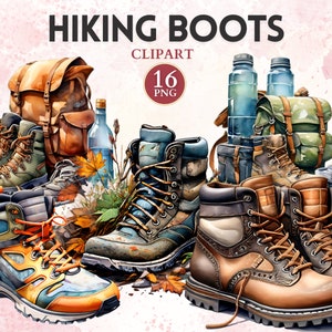 Hiking Boots Clipart, Hiker Png, Hiking Clipart, Explore Png, Travel Icon, Mountain Vector, Hiking Graphics, Sport Image