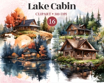 Lake Cabin Clipart, Mountain Vector, Forest Graphics, Lake Vector Graphic, Adventure Png, Outdoor Png, Explorer Clipart