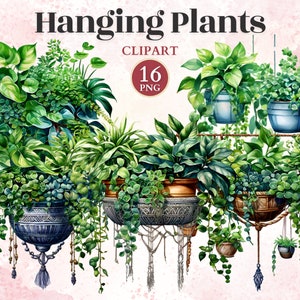 Hangplanten Clipart, Tuingraphics, Tuinontwerpen, Tuinieren Iconen, Potplanten, Hangplantenbak