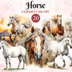 Horse Clipart, Horse Png, Watercolor Png, Farm Animals Clipart,  Farmhouse Clipart, Farm Life Clipart, Transparent Png, Instant Download