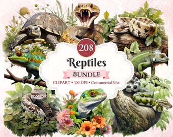 Reptiles Clipart Bundle, Snake Clipart, Snake Png, Serpent Silhouette, Lizard Png, Forest Animal, Animal Vector, Herpetology