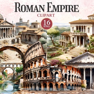 Clipart uit het oude Rome, Romeinse clipart, Colosseum png, Romeinse architectuur, historische png, fantasieverhaal, schrootboek