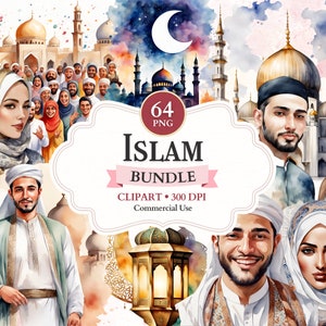 Islam Clipart Bundle, Ramadan Kareem, Islamic Png, Quranic Calligraphy, Mosque Clipart, Masjid, Arab, Arabesque