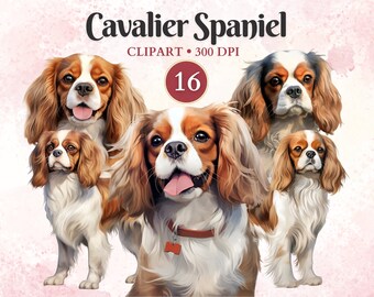 Cavalier Spaniel Clipart, King Charles Spaniel, Pet Graphics, Dog Vector Art, Small Dog Clipart, Scrap Book