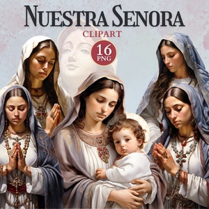 Nuestra Senora Clipart, Lady of Gaudalupe, Faith Cut-bestand, katholieke pictogrammen digitaal, Maagd Maria Vector