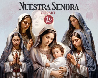 Clipart Nuestra Señora, Dame de Gaudalupe, fichier de coupe Faith, icônes catholiques numériques, vecteur de la Vierge Marie