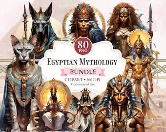 Pacchetto Clipart mitologia egiziana, Antico Egitto, Dio egiziano, Faraone Png, Bastet Png, Clipart storico, Libro di ritagli