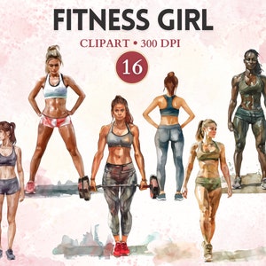 Fitness Girl Clipart, Gym Png, Fitness Graphics, Workout Png, Exercise Png, Workout Clipart, Sport Graphics, Sport Image