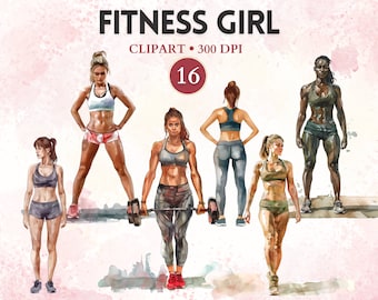 Fitness Girl Clipart, Gym Png, Fitness Graphics, Workout Png, Exercise Png, Workout Clipart, Sport Graphics, Sport Image