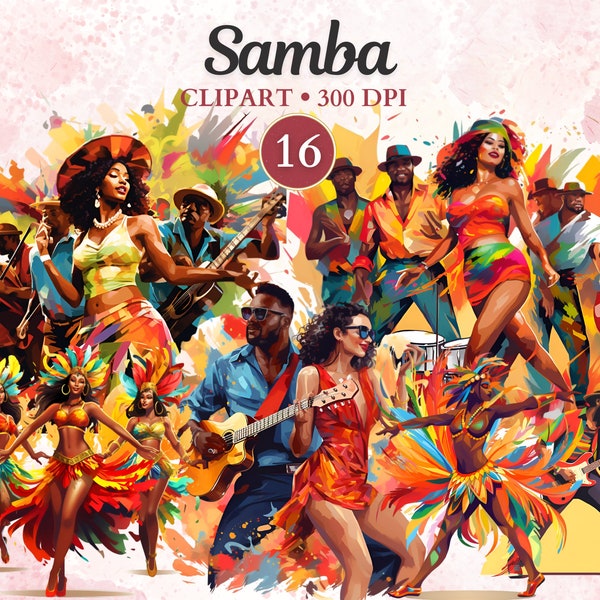 Samba Clipart, Samba Music, Dancer Clipart, Dance Png, Brazilian Music, Latin Music, Music Clipart, Music Png, Party