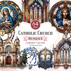 Katholieke kerk clipartbundel, kerk png, gebrandschilderd glas, rozenkrans clipart, kruis vector, kruis silhouet