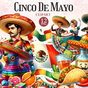 Cinco de Mayo Clipart, Papel Picado, Cactus Graphic, Sombrero Png, Mexicaanse Fiesta, Maracas, Mexicaanse Clipart, Taco Tuesday, Travel Vector