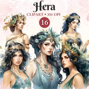 Clipart Héra, merveille lunatique, clipart mythologie, déesse grecque, Grèce antique, mythologie grecque, mont Olympe