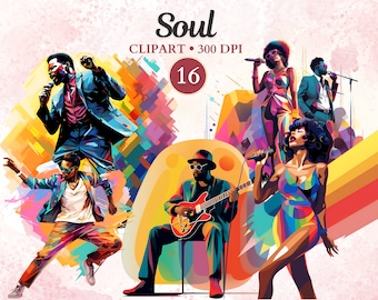 Soul Clipart, 1970s Soul Music, Musician Png, Dancer Clipart, Dance Png, Afro American Music, Music Clipart, Music Png