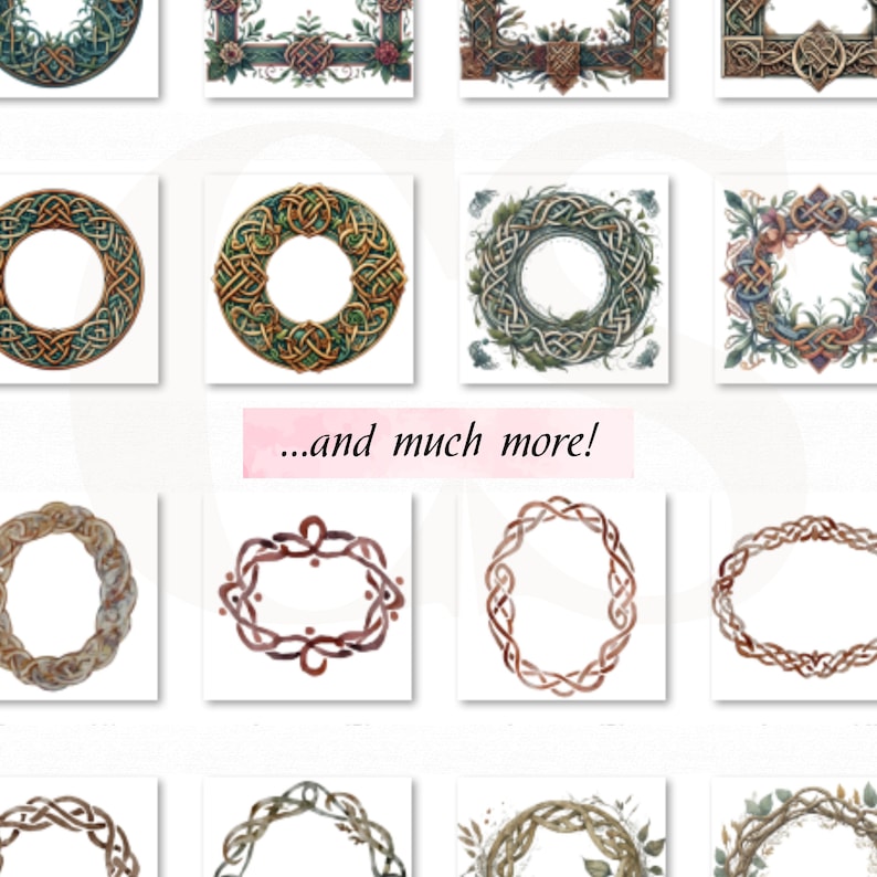 Celtic Frames Clipart Bundle, Antique Printable Frame Png to Ornate ...
