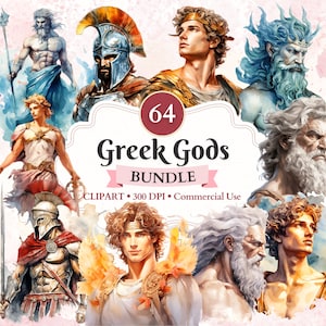 Bundle de cliparts dieux grecs, merveille lunatique, cliparts mythologie, mythologie grecque, mont Olympe, usage Commercial