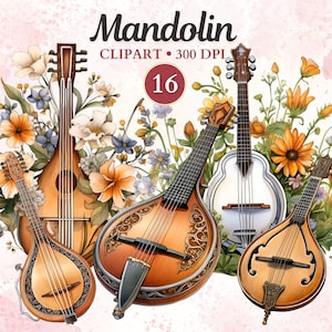 Mandoline clipart, mandoline png, muzikant, snaarinstrument, muziekinstrument, muziek clipart, muziek png, sublimatie