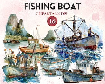 Clipart per barca da pesca, acquerello da pesca, clipart da pesca, grafica sportiva, immagine sportiva, clipart di sfondo trasparente