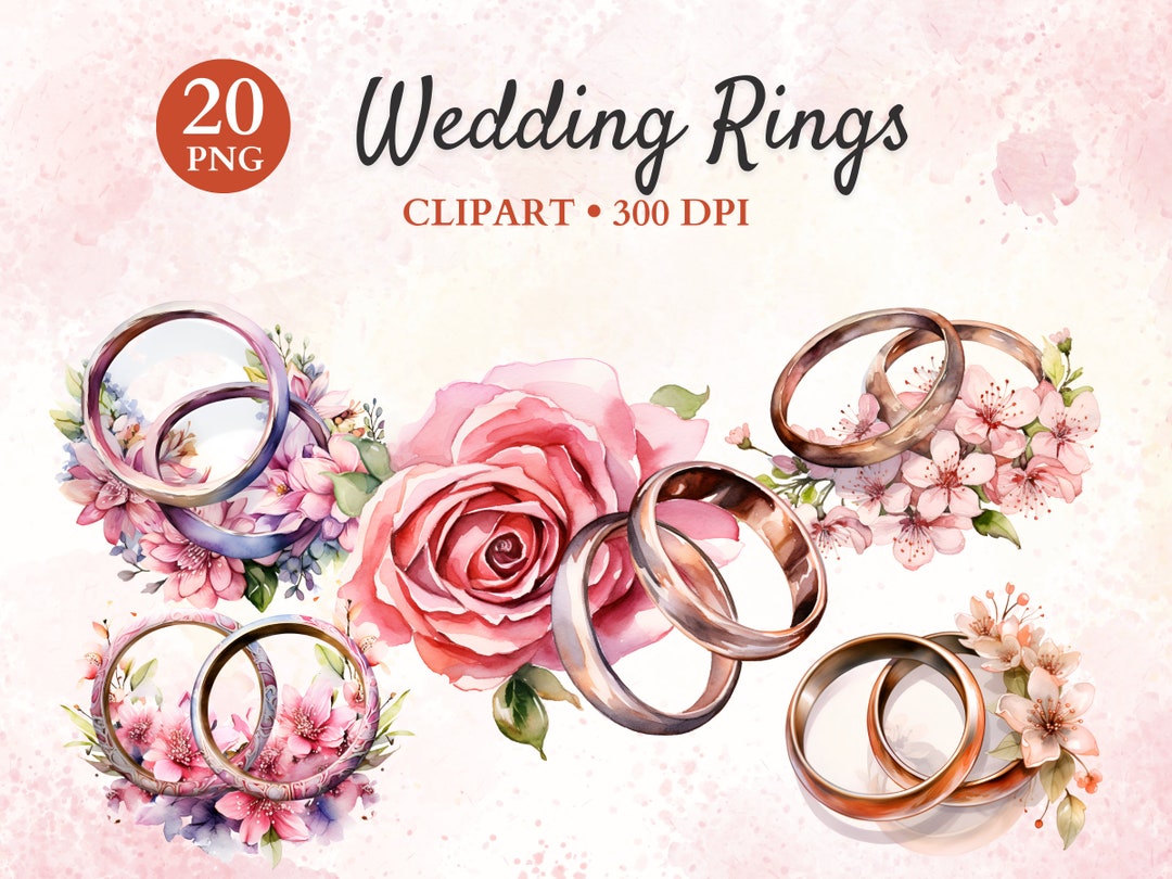 Wedding Rings Clipart, Engagement Rings Clipart, Diamond Ring ...