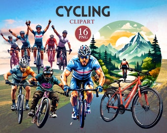Cycling Clipart, Cycling Png, Bicycle Clipart, Bike Png, Cyclist, Mountain Biking, Sport Image, Sport Graphics