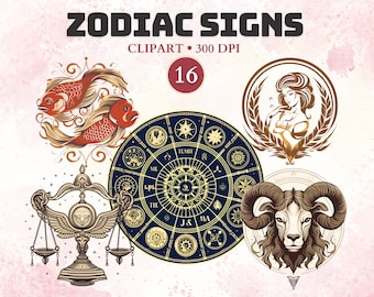 Cliparty Znaki Zodiaku, Cliparty Astrologiczne, Symbole Horoskopu, Konstelacja Zodiaku, Sztuka, Znak Zodiakalny, Przestrzeń, Wszechświat, Niebiański, Mistyczny