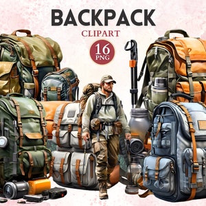 Backpack Clipart, Hiker Png, Hiking Clipart, Explore Png, Travel Icons, Mountain Vector, Hiking Graphics, Sport Image