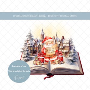 Magische Weihnachten Lesebuch Kissen Kissen digitale Grafik für Babys personalisiertes Geschenk die Magie von Weihnachten digitale PNG Grafikdatei