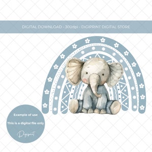 Neues Baby Kartenbild, Neues Baby Aquarell Elefant Sublimation PNG, Neues Baby Transfer Design digitaler Download, Kindergarten Druck PNG