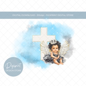 Immagine di battesimo, Memoriale del bambino, Sublimatie PNG, Download digitale istantaneo, Clipart per la perdita del bambino, Angelo digitale PNG, Perdita di gravidanza infantile