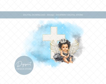 Baby Angel PNG: Christening Image, Memorial Clipart (Digital Download)