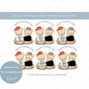 Bonne fête des pères ours design numérique PNG, l'ensemble comprend papa, papa, papa, beau-père, grand-père, grand-père, grand-père, papa, pops, clipart fête des pères
