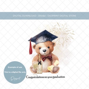 Felicitaciones por su transferencia de sublimación de graduación, oso de peluche de graduación PNG, imágenes prediseñadas de pase de examen de diploma de grado, graduación de fin de período