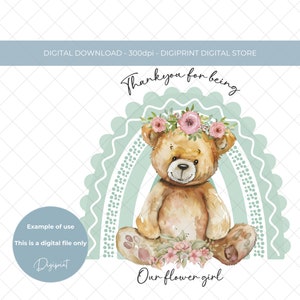 Thankyou for being our flower girl PNG, Wedding sublimation PNG clipart, Flower girl digital print,  Flower girl image digital download