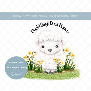 Baby Welsh St. David's day digitaal png-bestand, Dydd Gwyl Dewi Hapus clipart, St. David's day welsh narcis thema clipart, sublimeren UVDTF-print