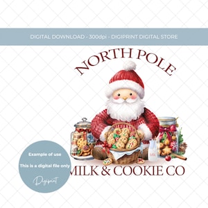 Santa milk and cookie Co png, kerstavond kinderen sublimatie digitaal ontwerp, kerstkoektrommel clipart, kerstavond kerstavond digitaal png