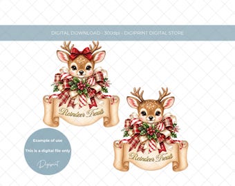 Traditional Christmas Reindeer Treats Clipart (Digital Download)