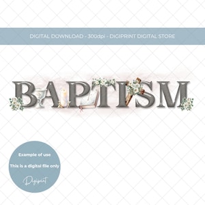 Baptism clipart PNG, Baptism sublimation digital download, Baptism image for cardmaking, Baptism religious image with chalice and bible PNG