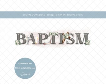 Baptism clipart PNG, Baptism sublimation digital download, Baptism image for cardmaking, Baptism religious image with chalice and bible PNG