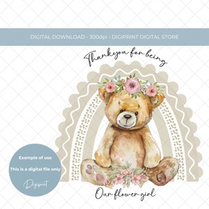 Thankyou for being our flower girl PNG, Wedding sublimation PNG clipart, Flower girl digital print,  Flower girl image digital download