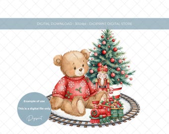 Watercolour Traditional Toy Soldier Christmas PNG: Holiday Nutcracker Clipart (Digital Download)