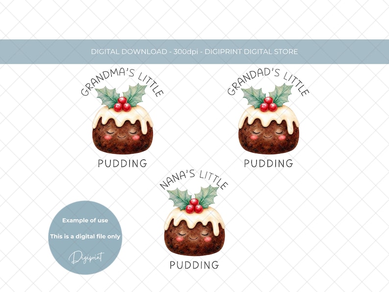 Christmas Pudding PNG Clipart Bundle, Our Little Pudding, Grandma's ...