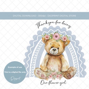 Thankyou for being our flower girl PNG, Wedding sublimation PNG clipart, Flower girl digital print,  Flower girl image digital download