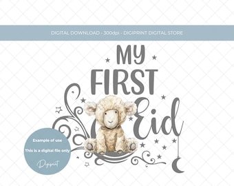 My first Eid PNG for baby, Eid Mubarak sublimation instant digital download, Eid Mubarak decal for print, Babies first Eid Mubarak digital