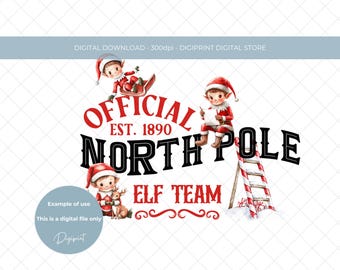 Christmas Elf PNG Graphic, North Pole Design (Digital Download)