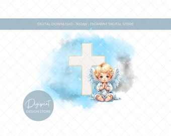 Baby Angel PNG: Christening Image, Memorial Clipart (Digital Download)