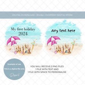 My first holiday beach PNG, kids first holiday transfer image, holiday vacation sublimation PNG digital image clipart, holiday print graphic