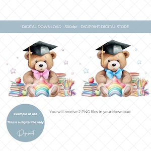 Obrigado professor agradecimento sublimação PNG, Urso de pelúcia de formatura PNG, Professor agradecimento arco-íris ursinho clipart, fim da escola imagem PNG