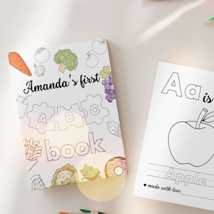 ABC Baby Shower Coloring Book, Personalized Alphabet Coloring Book Baby Shower Activity, Baby Shower Game, A-Z Editable Game Template, UK1AB