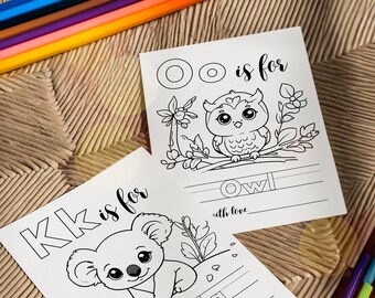 ABC Baby Shower Coloring Book: Fun Alphabet Activity for Kids & Guests UK1AB